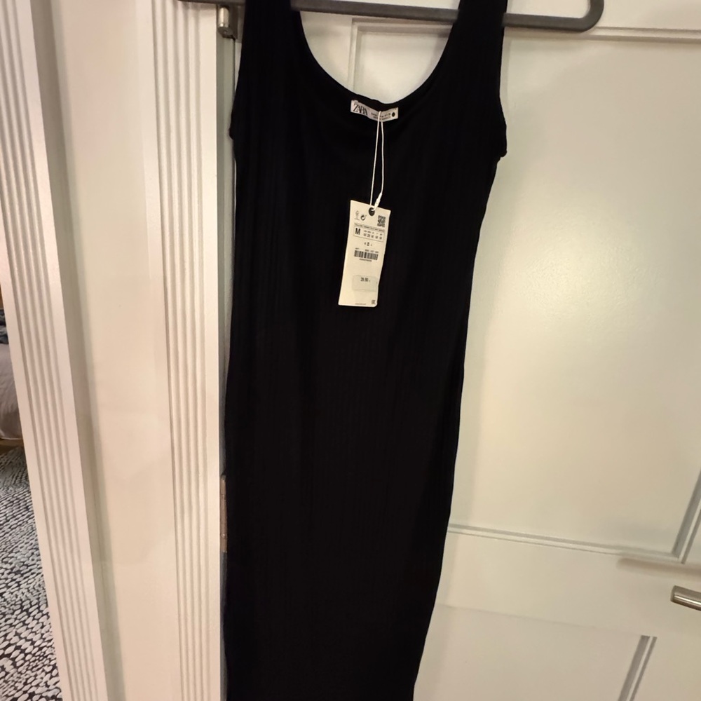 Zara Black Midi Dress NWT